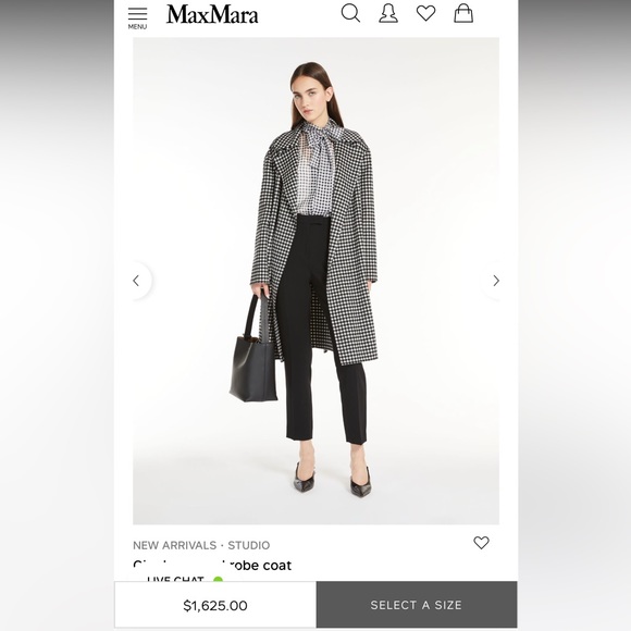 SOLD! NWOT Max Mara Studio Label-cut Alcade Check-Print Wool Wrap Coat Fall - Picture 6 of 17